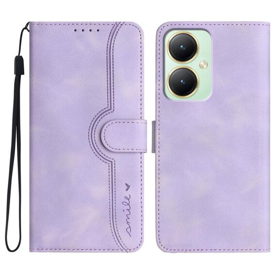 Per vivo Y27 4G Global Heart Pattern Skin Feel Custodia in pelle per cellulare (viola)