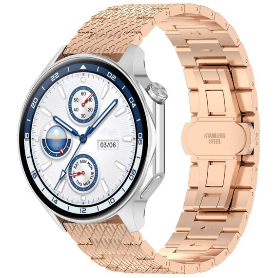 Cinturino per orologio universale in acciaio inossidabile twill da 22 mm (oro rosa)