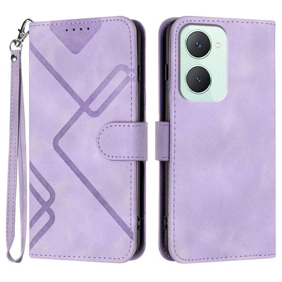 Per vivo Y03 4G Global Line Pattern Skin Feel Custodia in pelle per telefono (viola chiaro)