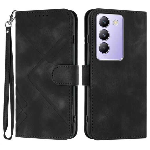 Per vivo Y100 5G IDN/Y200e 5G Global Line Modello Skin Feel Custodia in pelle per telefono (Nero)