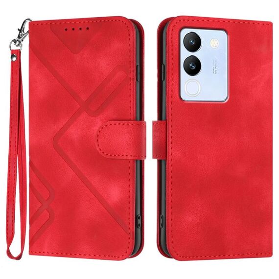 Custodia in pelle per vivo V29e 5G Global/Y200 5G Global Line modello Skin Feel (rosso)