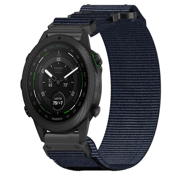 Per cinturino per orologio Garmin MARQ Golfer, cinturino in nylon da 22 mm con chiusura a strappo (blu)