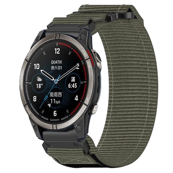 Per cinturino per orologio Garmin Quatix 7 Pro da 22 mm in nylon con chiusura a strappo (grigio)