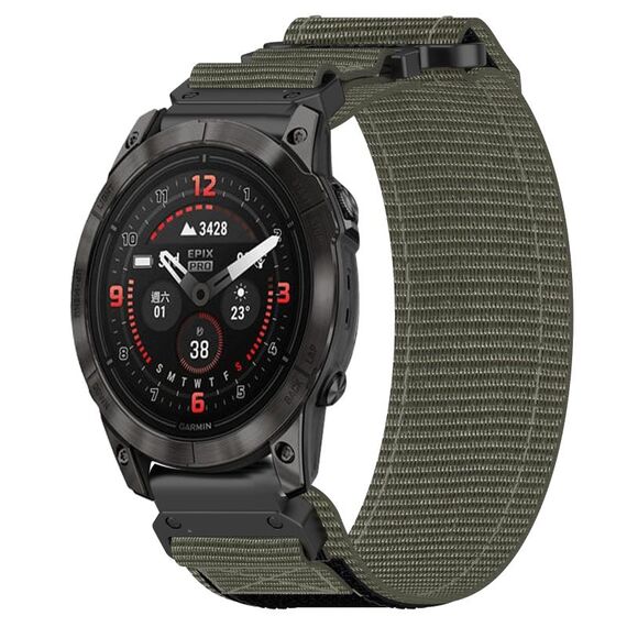 Per cinturino per orologio Garmin Epix Pro 47mm 22mm in nylon con chiusura a strappo (grigio)