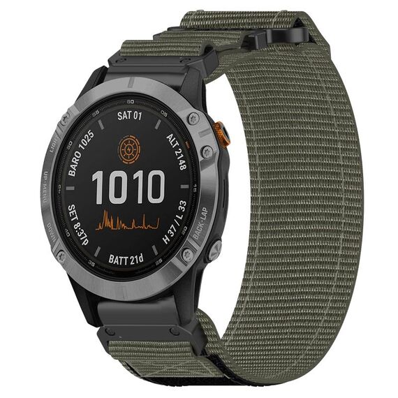 Per cinturino per orologio Garmin Fenix 7 da 22 mm in nylon con chiusura a strappo (grigio)