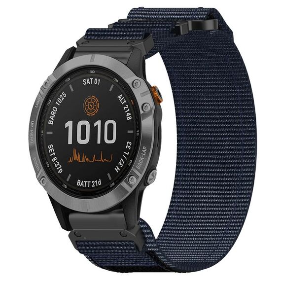 Per cinturino per orologio Garmin Fenix ​​7 da 22 mm in nylon con chiusura a strappo (blu)