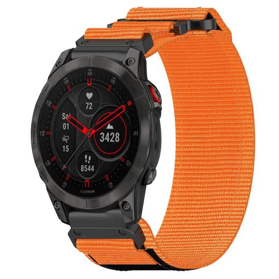 Per cinturino per orologio Garmin EPIX Gen 2 da 22 mm in nylon con chiusura a strappo (arancione)