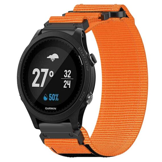 Per cinturino per orologio Garmin Forerunner 935 da 22 mm in nylon con chiusura a strappo (arancione)