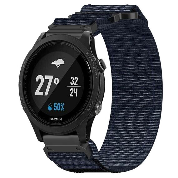 Per cinturino per orologio Garmin Forerunner 935 da 22 mm in nylon con chiusura a strappo (blu)