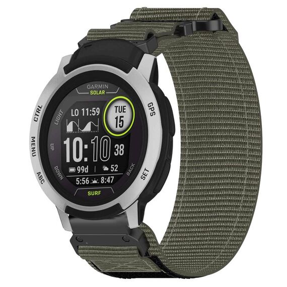 Per cinturino per orologio Garmin Instinct da 22 mm in nylon con chiusura a strappo (grigio)