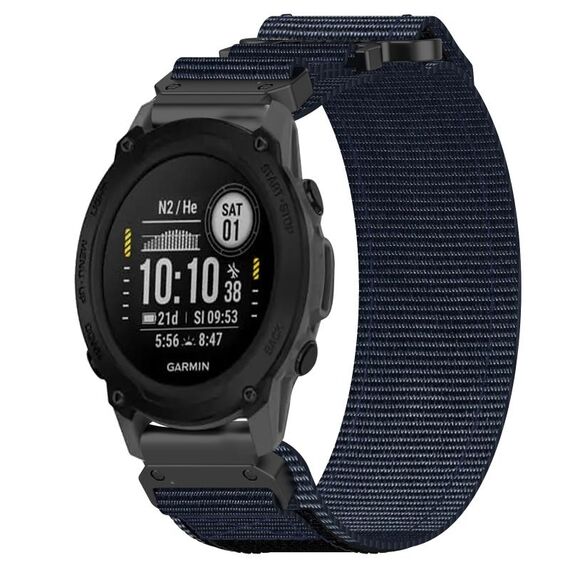 Per cinturino per orologio Garmin Descent G1 da 22 mm in nylon con chiusura a strappo (blu)