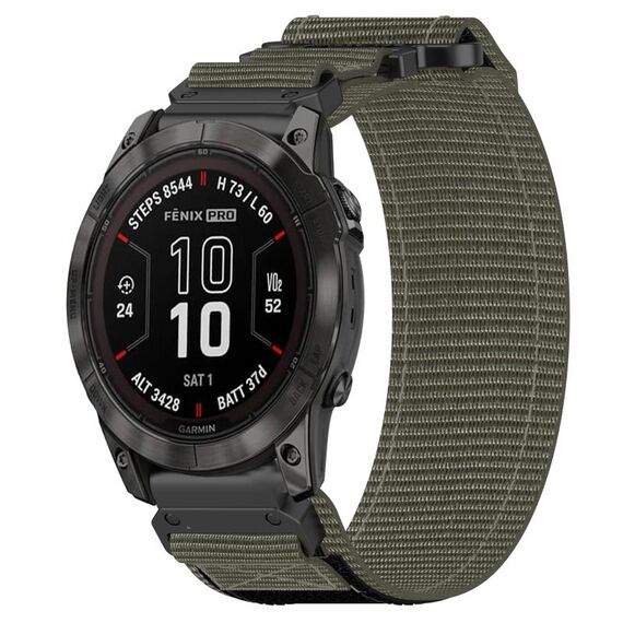 Per cinturino per orologio Garmin Fenix 7X Pro 51mm 26mm in nylon con chiusura a strappo (grigio)