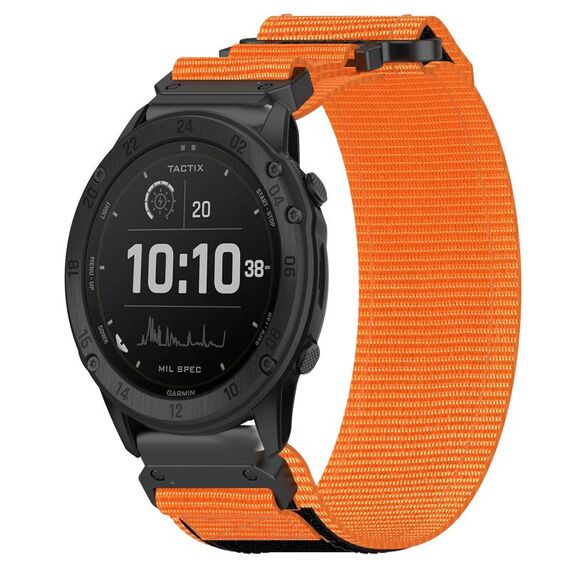 Per cinturino per orologio Garmin Tactix Delta da 26 mm in nylon con chiusura a strappo (arancione)