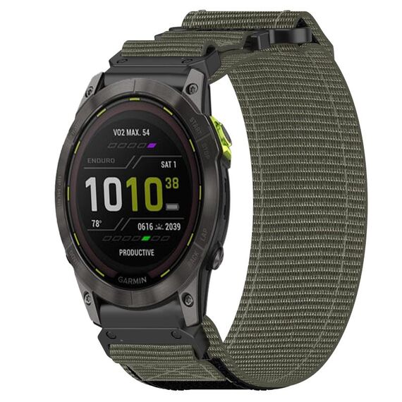 Per cinturino per orologio Garmin Enduro 2 da 26 mm in nylon con chiusura a strappo (grigio)