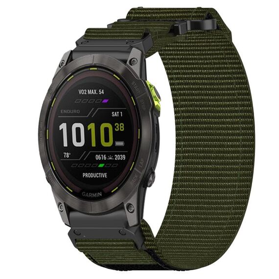 Per cinturino per orologio Garmin Enduro 2 da 26 mm in nylon con chiusura a strappo (verde militare)