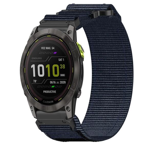 Per cinturino per orologio Garmin Enduro 2 da 26 mm in nylon con chiusura a strappo (blu)