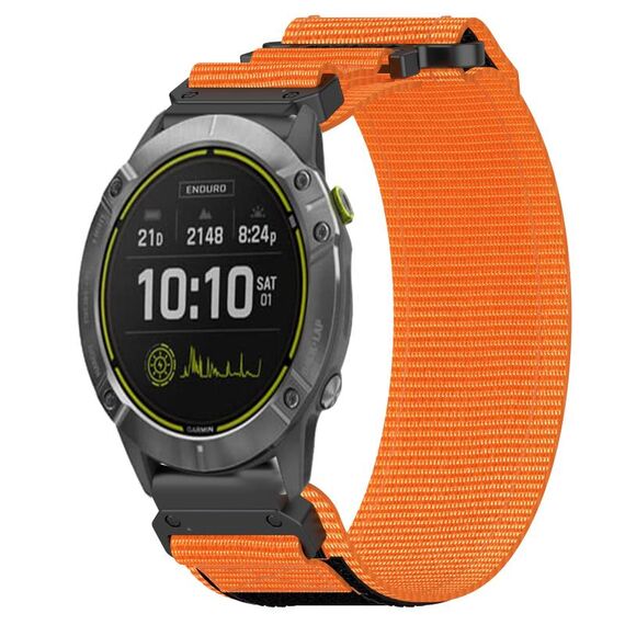Per cinturino Garmin Enduro in nylon da 26 mm con chiusura a strappo (arancione)