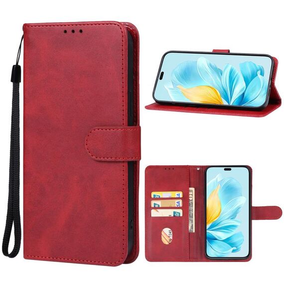 Custodia in pelle per telefono Honor 200 Lite (rossa)