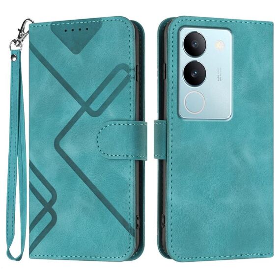 Custodia in pelle per vivo V29 5G Global/V29 Pro Line modello Skin Feel (azzurro)
