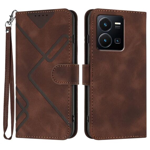 Custodia in pelle per vivo Y35 4G Global/Y22s 4G Global Line modello Skin Feel (caffè)