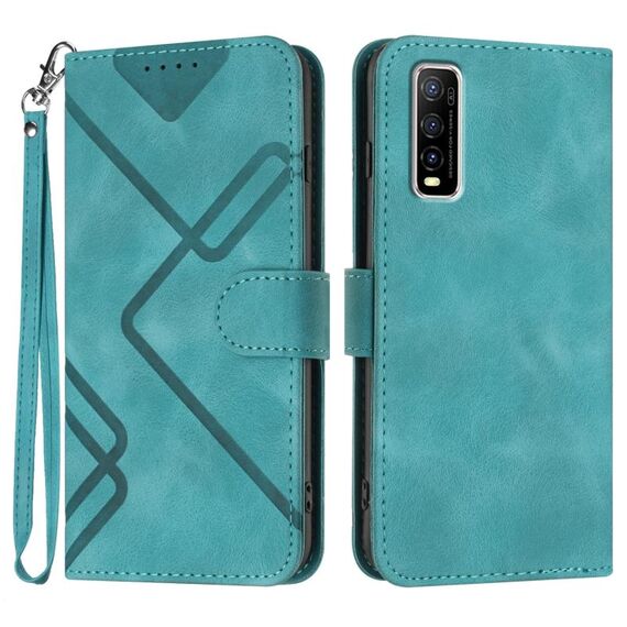 Per vivo Y70s Line Pattern Skin Feel Custodia in pelle per telefono (azzurro)