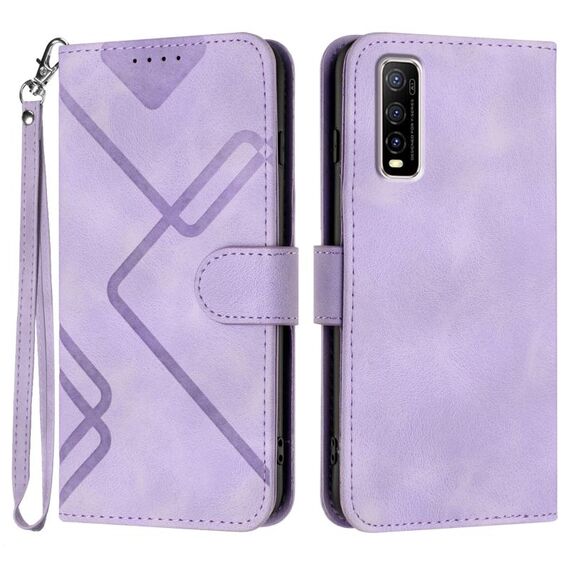Per vivo Y70s Line Pattern Skin Feel Custodia in pelle per telefono (viola chiaro)