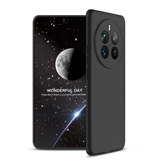 Per Realme 12 Pro/12 Pro+ GKK Custodia per PC con giunzione a tre stadi a copertura totale (Nero)