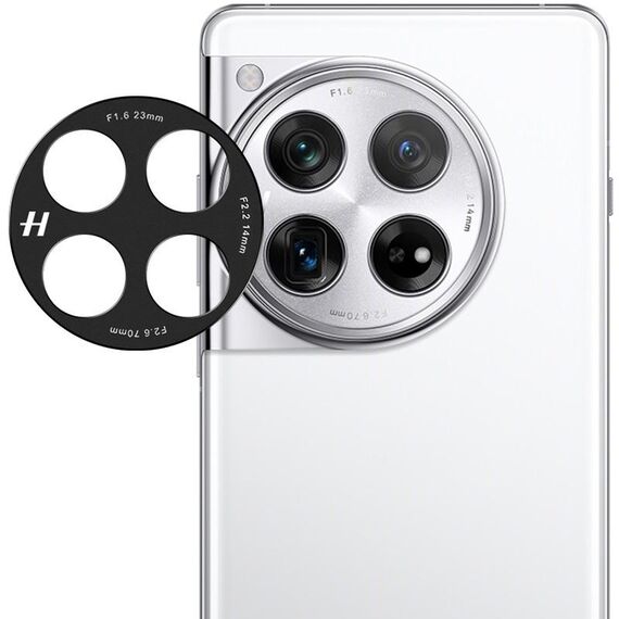 Per OnePlus 12 5G IMAK Custodia protettiva per obiettivo fotocamera in metallo