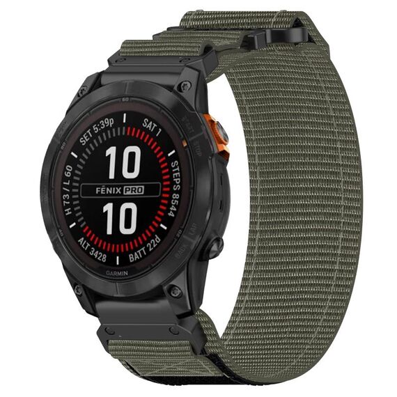 Per cinturino per orologio Garmin Fenix 7S Pro 42mm 20mm in nylon con chiusura a strappo (grigio)