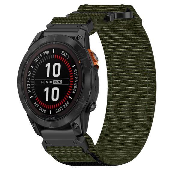 Per cinturino per orologio Garmin Fenix 7S Pro 42mm 20mm in nylon con chiusura a strappo (verde militare)