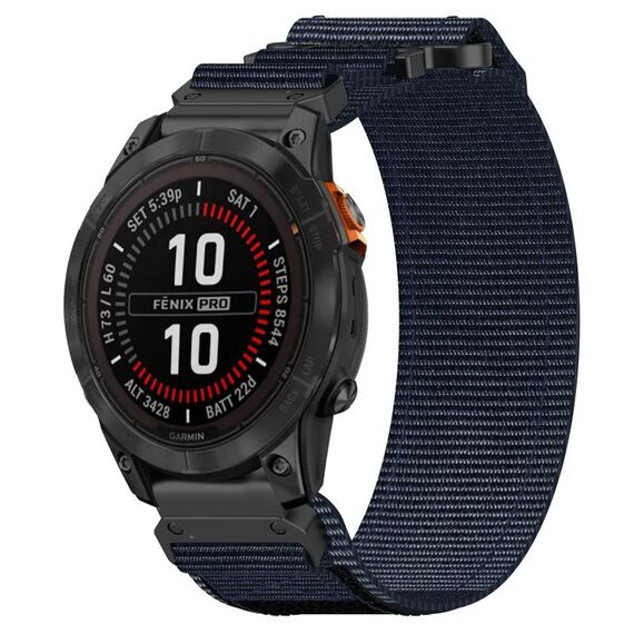 Per cinturino per orologio Garmin Fenix 7S Pro 42mm 20mm in nylon con chiusura a strappo (blu)
