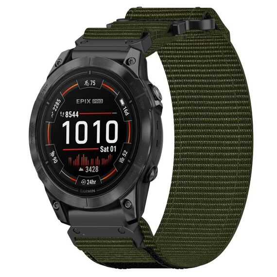 Per cinturino per orologio Garmin Epix Pro 42 mm 20 mm in nylon con chiusura a strappo (verde militare)