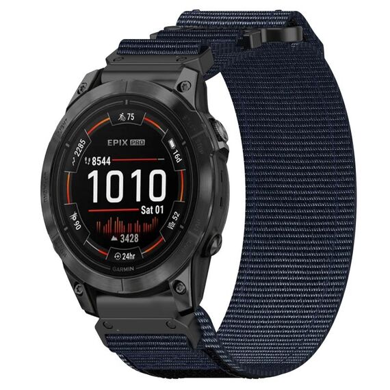 Per cinturino per orologio Garmin Epix Pro 42 mm 20 mm in nylon con chiusura a strappo (blu)