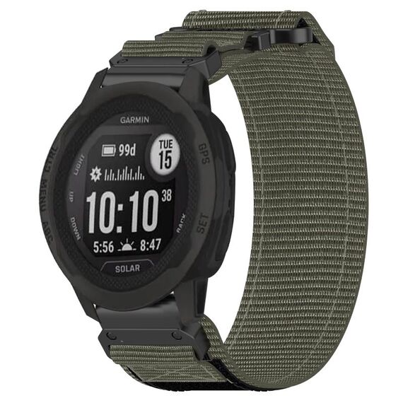 Per cinturino per orologio Garmin Instinct 2S da 20 mm in nylon con chiusura a strappo (grigio)