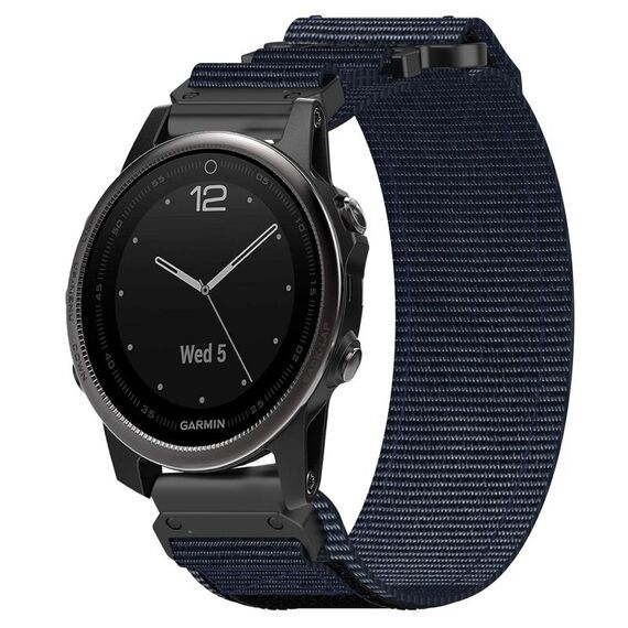 Per cinturino per orologio Garmin Fenix 5S da 20 mm in nylon con chiusura a strappo (blu)