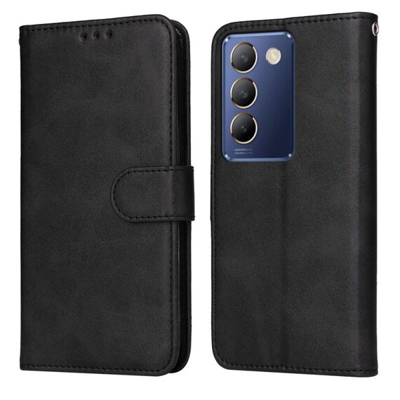 Per vivo Y100 IDN / Y200e 5G Global Classic Custodia in pelle di vitello con texture di vitello (Nero)