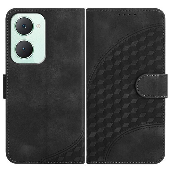 Per vivo Y03 4G Global YX0060 Custodia in pelle per telefono con testa di elefante in rilievo con cordino (nero)