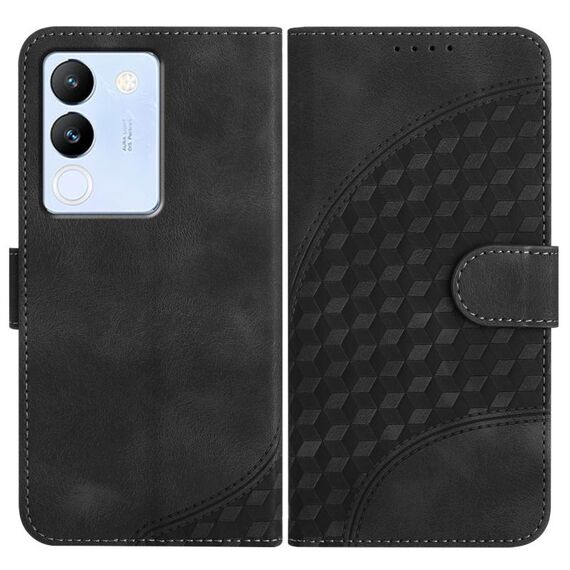 Per vivo V29e 5G Global/Y200 5G Global YX0060 Custodia in pelle per telefono con testa di elefante in rilievo con cordino (nero)