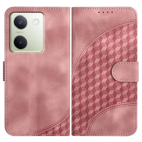Per vivo Y100 5G Global YX0060 Custodia in pelle per telefono con testa di elefante in rilievo con cordino (rosa)