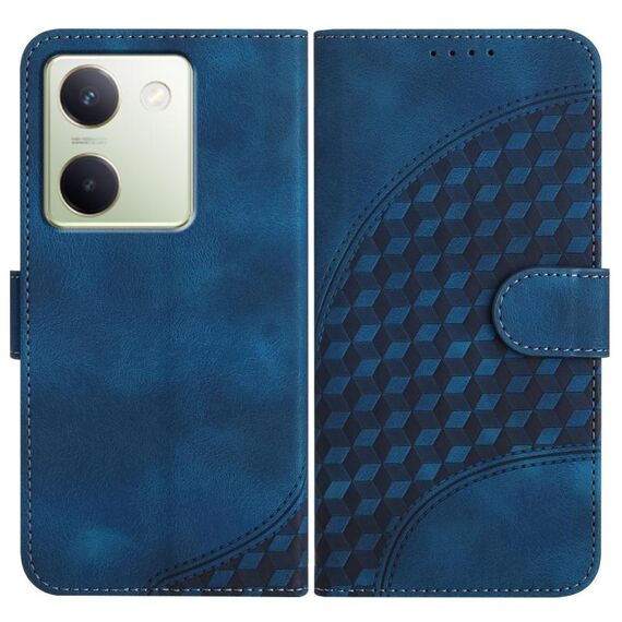 Per vivo Y100 5G Global YX0060 Custodia in pelle per telefono con testa di elefante in rilievo con cordino (blu reale)