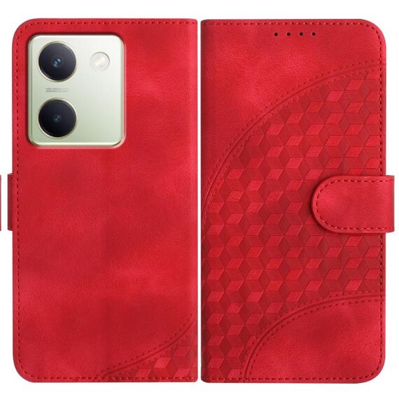 Per vivo Y100 5G Global YX0060 Custodia in pelle per telefono con testa di elefante in rilievo con cordino (rosso)