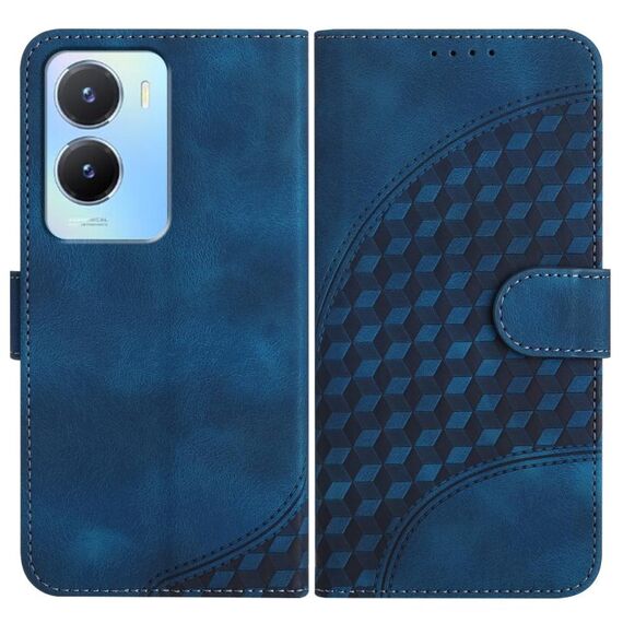 Per vivo Y02s 4G Global YX0060 Custodia in pelle per telefono con testa di elefante in rilievo con cordino (blu reale)