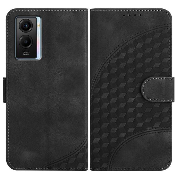 Per vivo iQOO U5e 5G/Y30 5G/Y33e 5G YX0060 Custodia in pelle per telefono con testa di elefante in rilievo con cordino (nero)