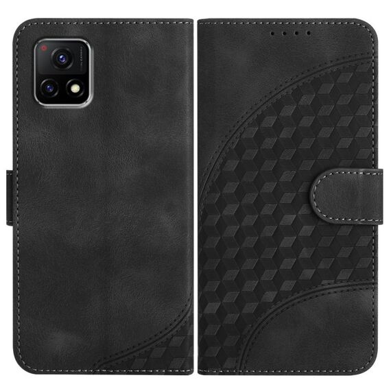 Per vivo Y52s 5G/iQOO U3/Y31s 5G YX0060 Custodia in pelle per telefono con testa di elefante in rilievo con cordino (nero)