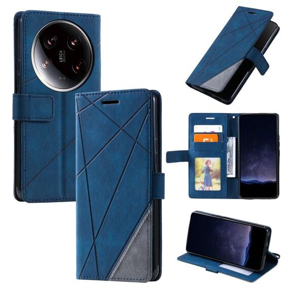 Custodia per telefono in pelle con giuntura Ultra Skin Feel per Xiaomi 14 (blu)