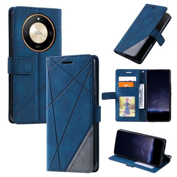 Custodia per telefono in pelle con giuntura Skin Feel per Honor X50 (blu)