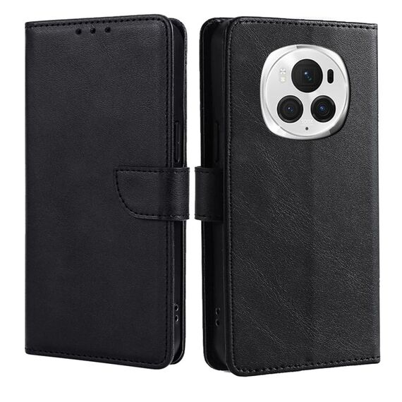 Per Honor Magic6 Pro Custodia per cellulare in pelle con fibbia con texture di vitello (nera)