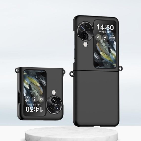 Per OPPO Find N3 Flip Sfumatura Colore Pelle Feel PC Custodia antiurto a copertura totale (Nero)