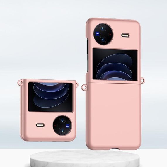 Custodia per telefono antiurto con copertura totale per PC per vivo X Flip Sfumatura di colore della pelle (rosa)