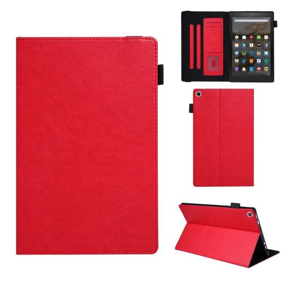 Custodia per tablet in pelle Smart Serie Straordinaria per Amazon Kindle Fire HD10 2017/2019 (Rosso)